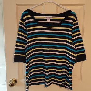 Sag Harbor XL blue stripped tee